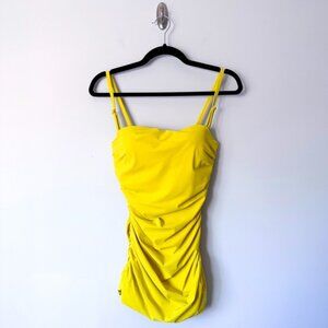 Natori Chartreuse Ruched Swim Top